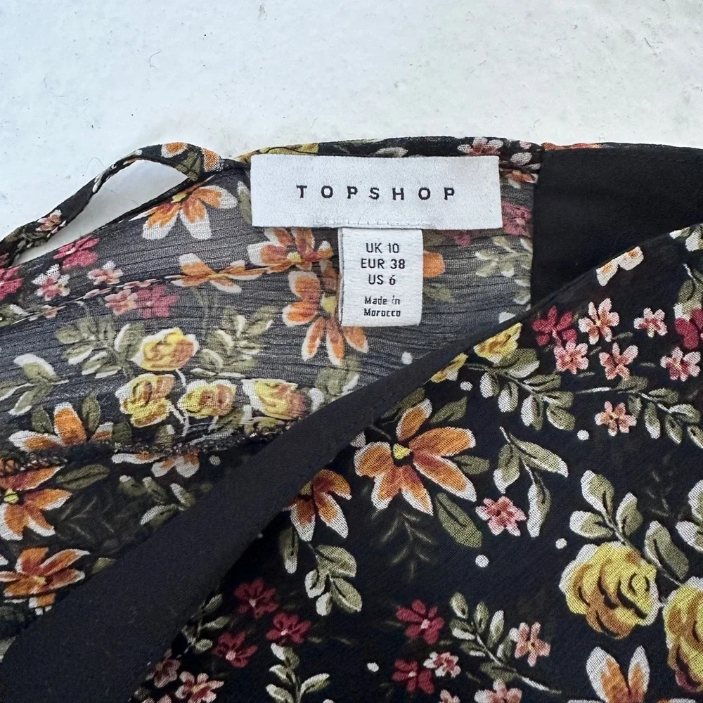 Topshop Floral Ruffle Mini Dress - Picture 7 of 7